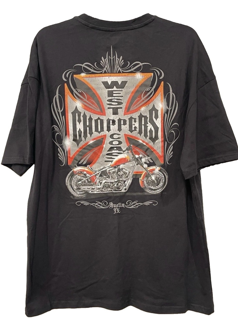 West Coast Choppers Men's Crew Neck Black L Cotton Knit Logo Graphic Tee
